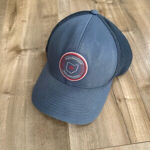 Travis Mathew Ohio‎ Baseball Cap Blue Gray Stitch Hat Emblem Mesh Snapback Golf